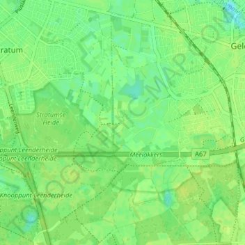 Topografische Karte Gijzenrooi, Höhe, Relief