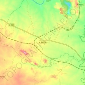 Topografische Karte Chitarpur, Höhe, Relief