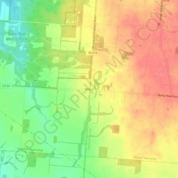 Topografische Karte Marcy, Höhe, Relief