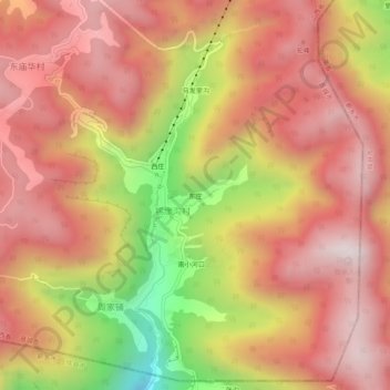 Topografische Karte 东庄, Höhe, Relief
