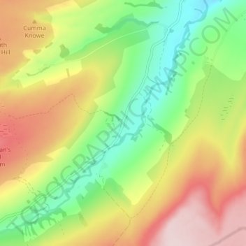 Topografische Karte Horsehouse, Höhe, Relief