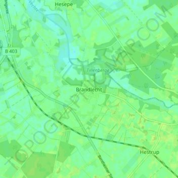 Topografische Karte Brandlecht, Höhe, Relief