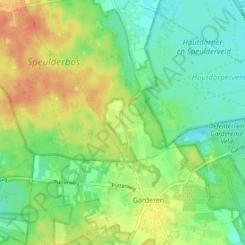 Topografische Karte Houtdorp, Höhe, Relief
