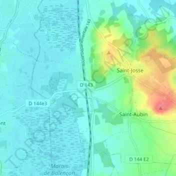 Topografische Karte Capelle, Höhe, Relief