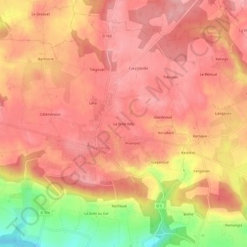 Topografische Karte La Grée Valy, Höhe, Relief