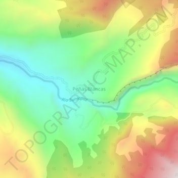 Topografische Karte Peñas Blancas, Höhe, Relief