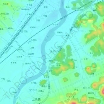 Topografische Karte 航头, Höhe, Relief