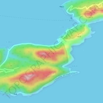 Topografische Karte 仙人顶, Höhe, Relief