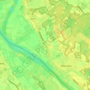 Topografische Karte Hengeland, Höhe, Relief