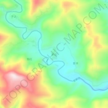 Topografische Karte 那达, Höhe, Relief