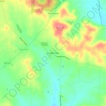 Topografische Karte Hamilton Town, Höhe, Relief