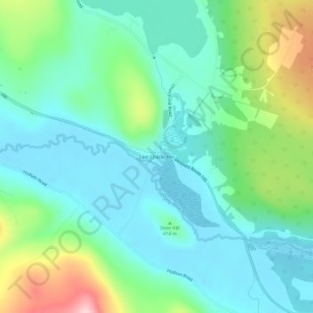 Topografische Karte East Charleston, Höhe, Relief