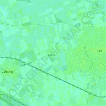 Topografische Karte Lijnden, Höhe, Relief