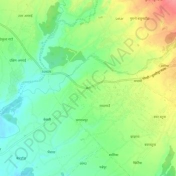 Topografische Karte Sarra, Höhe, Relief