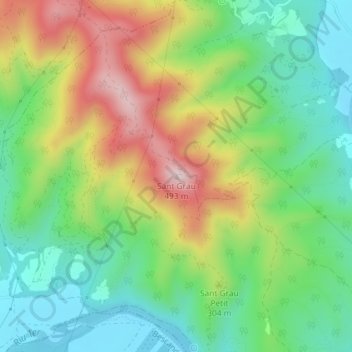 Topografische Karte Sant Grau, Höhe, Relief