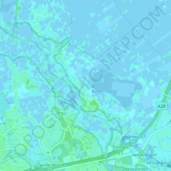 Topografische Karte Haerst, Höhe, Relief
