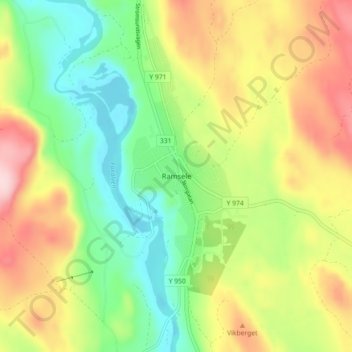 Topografische Karte Ramsele, Höhe, Relief
