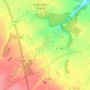 Topografische Karte Minières, Höhe, Relief