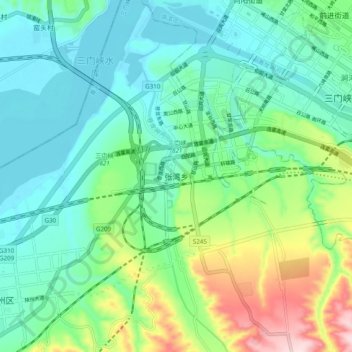 Topografische Karte 张湾乡, Höhe, Relief