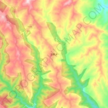 Topografische Karte 双鹤乡, Höhe, Relief