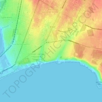 Topografische Karte Kryschaniwka, Höhe, Relief