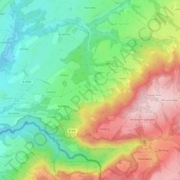 Topografische Karte Haggen, Höhe, Relief