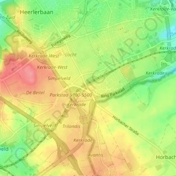 Topografische Karte Locht, Höhe, Relief