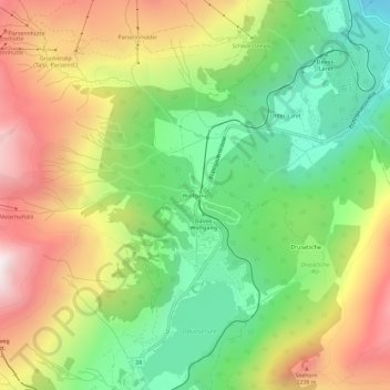 Topografische Karte Wolfgang, Höhe, Relief