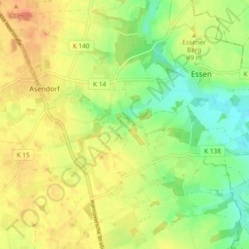 Topografische Karte Steimke, Höhe, Relief