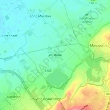 Topografische Karte Wilstone, Höhe, Relief