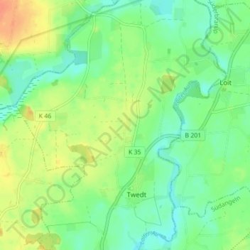 Topografische Karte Dornhöh, Höhe, Relief