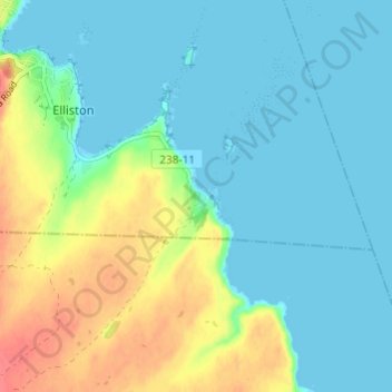 Topografische Karte Maberly, Höhe, Relief