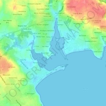 Topografische Karte Kerist, Höhe, Relief