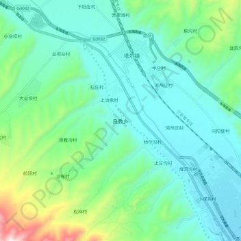 Topografische Karte 良教乡, Höhe, Relief