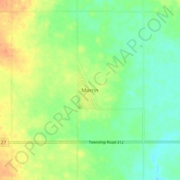 Topografische Karte Morrin, Höhe, Relief