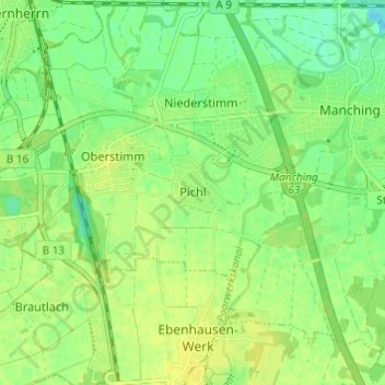 Topografische Karte Pichl, Höhe, Relief