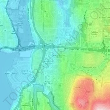 Topografische Karte Factoria, Höhe, Relief