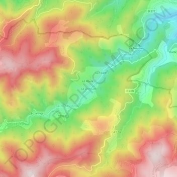 Topografische Karte La Chirouze, Höhe, Relief