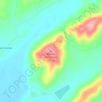 Topografische Karte Money Mountain, Höhe, Relief