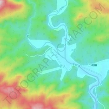 Topografische Karte 五河, Höhe, Relief