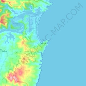Topografische Karte Tathra, Höhe, Relief