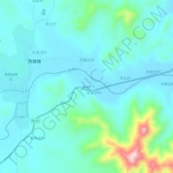 Topografische Karte 龙山庄, Höhe, Relief