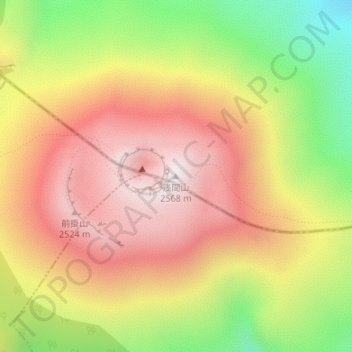 Topografische Karte Asama, Höhe, Relief