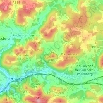 Topografische Karte Tabernackel, Höhe, Relief