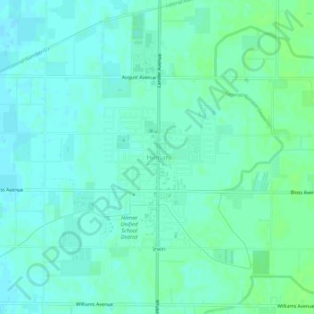 Topografische Karte Hilmar, Höhe, Relief