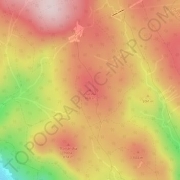 Topografische Karte Buchenwald, Höhe, Relief