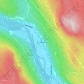 Topografische Karte Sysslebäck, Höhe, Relief