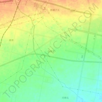 Topografische Karte 白家庄, Höhe, Relief