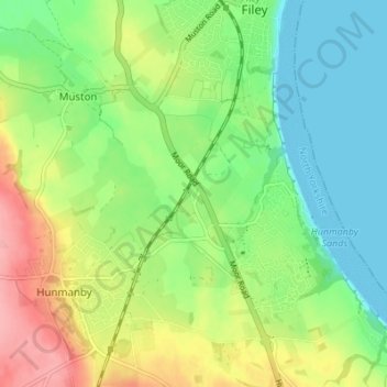 Topografische Karte Royal Oak, Höhe, Relief