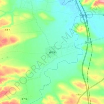 Topografische Karte 威远镇, Höhe, Relief